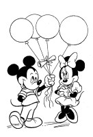 A coloring page of mickey mouse